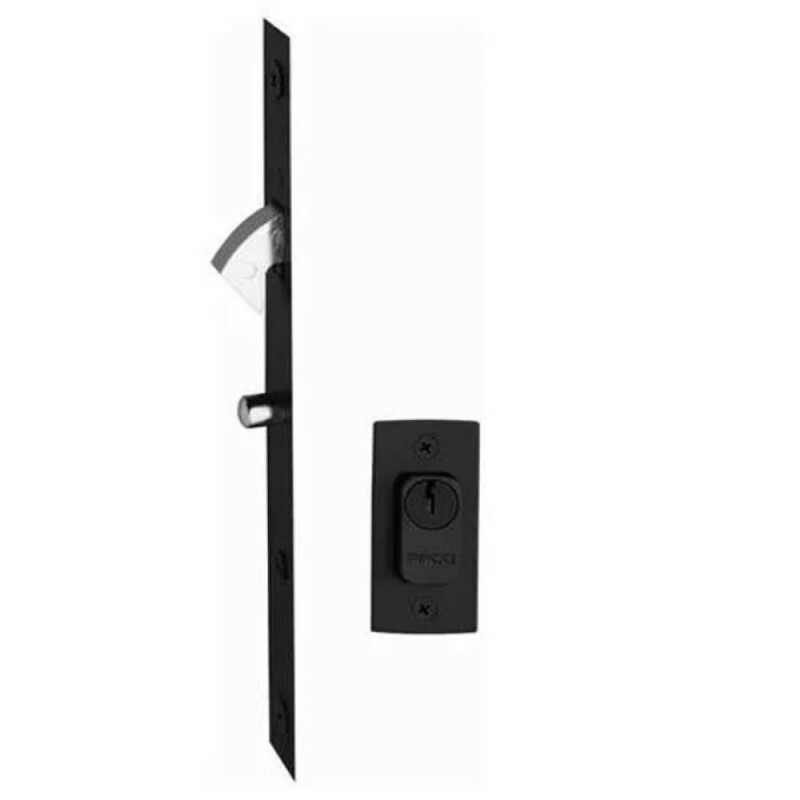 Fechadura Serralheiro Porta de Correr Espelho 430ZM Cilindro 74mm Preto Pado