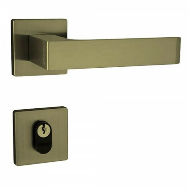 Fechadura Quadratta Externa Reta 55mm 5301 Bronze Latonado Aliança