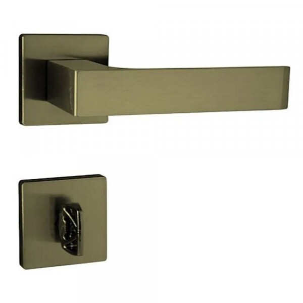 Fechadura Quadratta Reta Banheiro 5303 Bronze Latonado 55mm Aliança