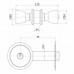 Fechadura para Porta Divisória Cilíndrica Tulipa 90mm Preta Soprano