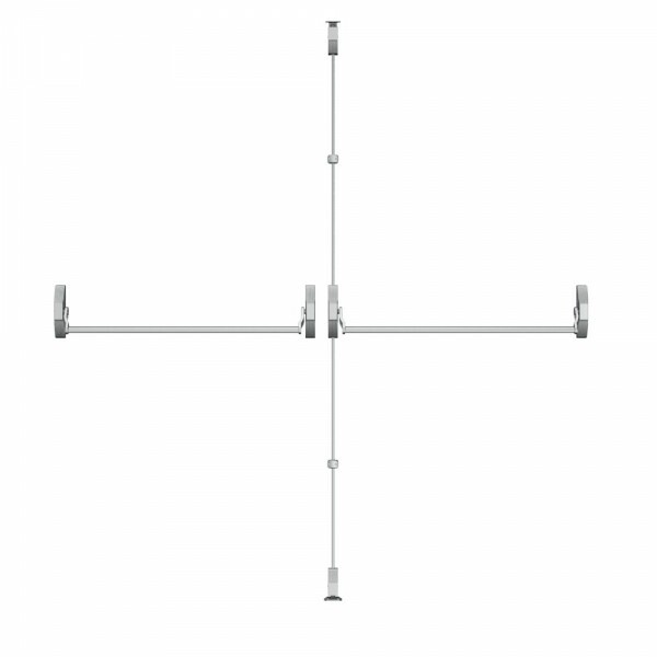 Barra Antipânico 3 Pontos de Fixação Push Para Porta Dupla 1900 Prata Soprano