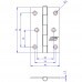 Dobradiça Inox 3 x 2 pino solto em Latão Cartela 3un Loth