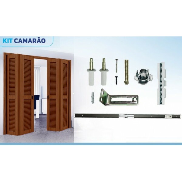 Kit Trilho para Porta Camarão 1,20 metros Branco Rodinato