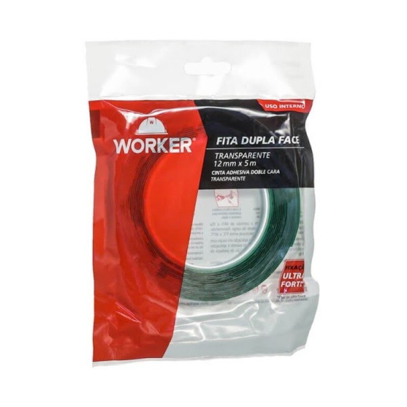 Fita Dupla Face Transparente 12mmx5m Worker