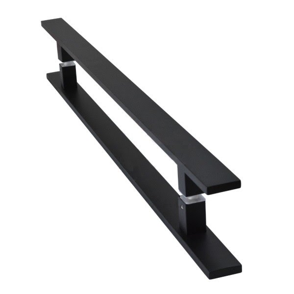 Puxador para Porta Barra Chata 40cm (400x300mm) Aço Inox Preto Black CIA