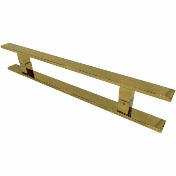 Puxador para Porta Barra Chata 40cm (400x300mm) Aço Inox Dourado CIA