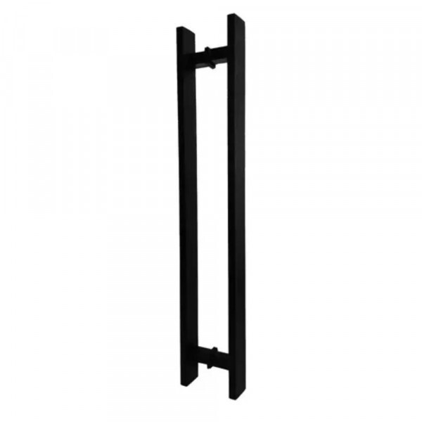 Puxador para Porta Barra Chata 80cm (800x600mm) Aço Inox Preto Black CIA