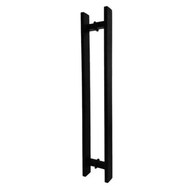 Puxador para Porta Barra Chata 80cm (800x600mm) Aço Inox Preto Black CIA